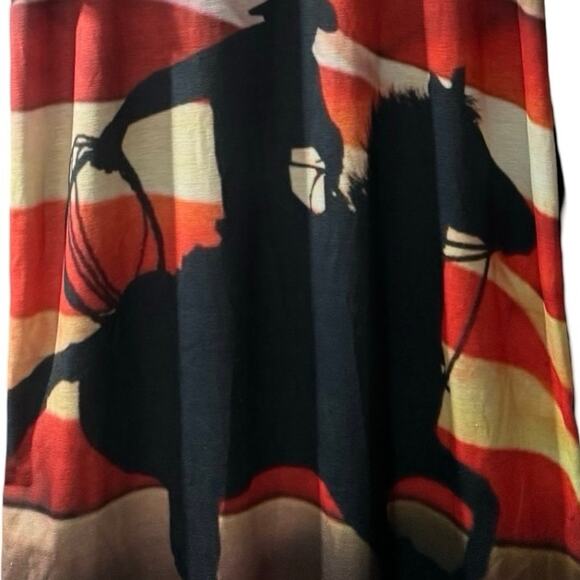 American Cowgirl Kim Polyester Tee plus 2XL Fourth of July Top Shirt - Picture 3 of 8